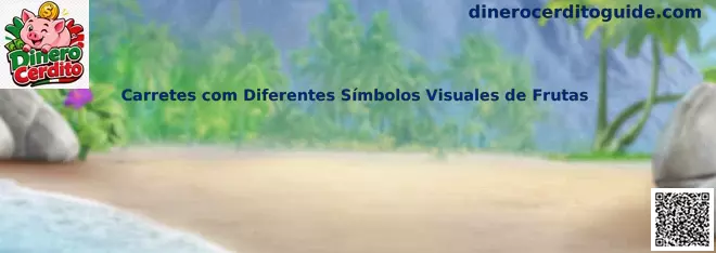 Carretes con diferentes símbolos visuales de frutas